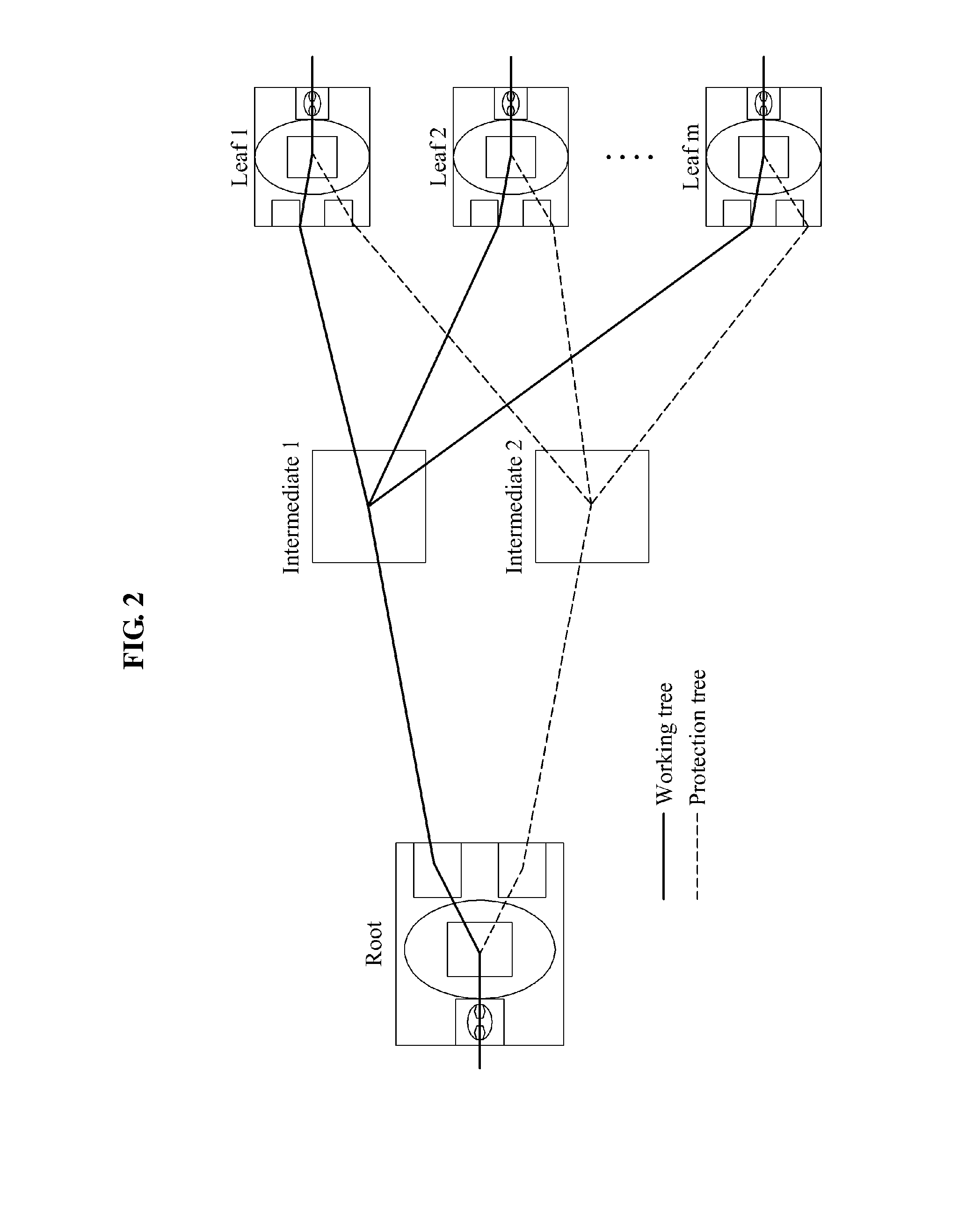 Method and apparatus for protection switching in rooted multipoint (RMP) connection networks