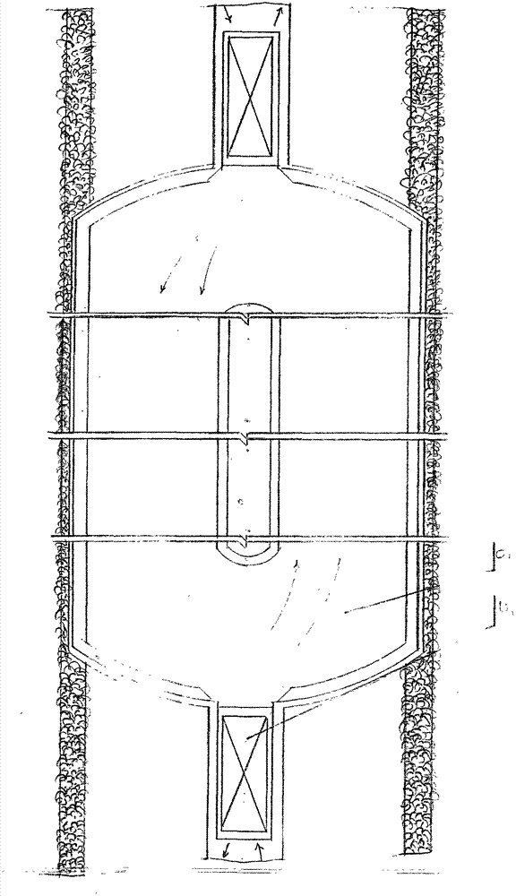 Overhead garden type parking building of urban road passageway