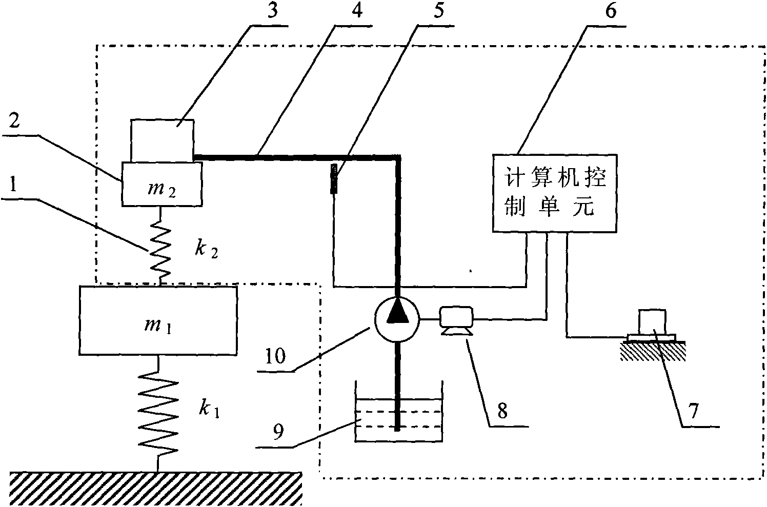 Vibration absorption device of adjustable natural frequency and engine with same