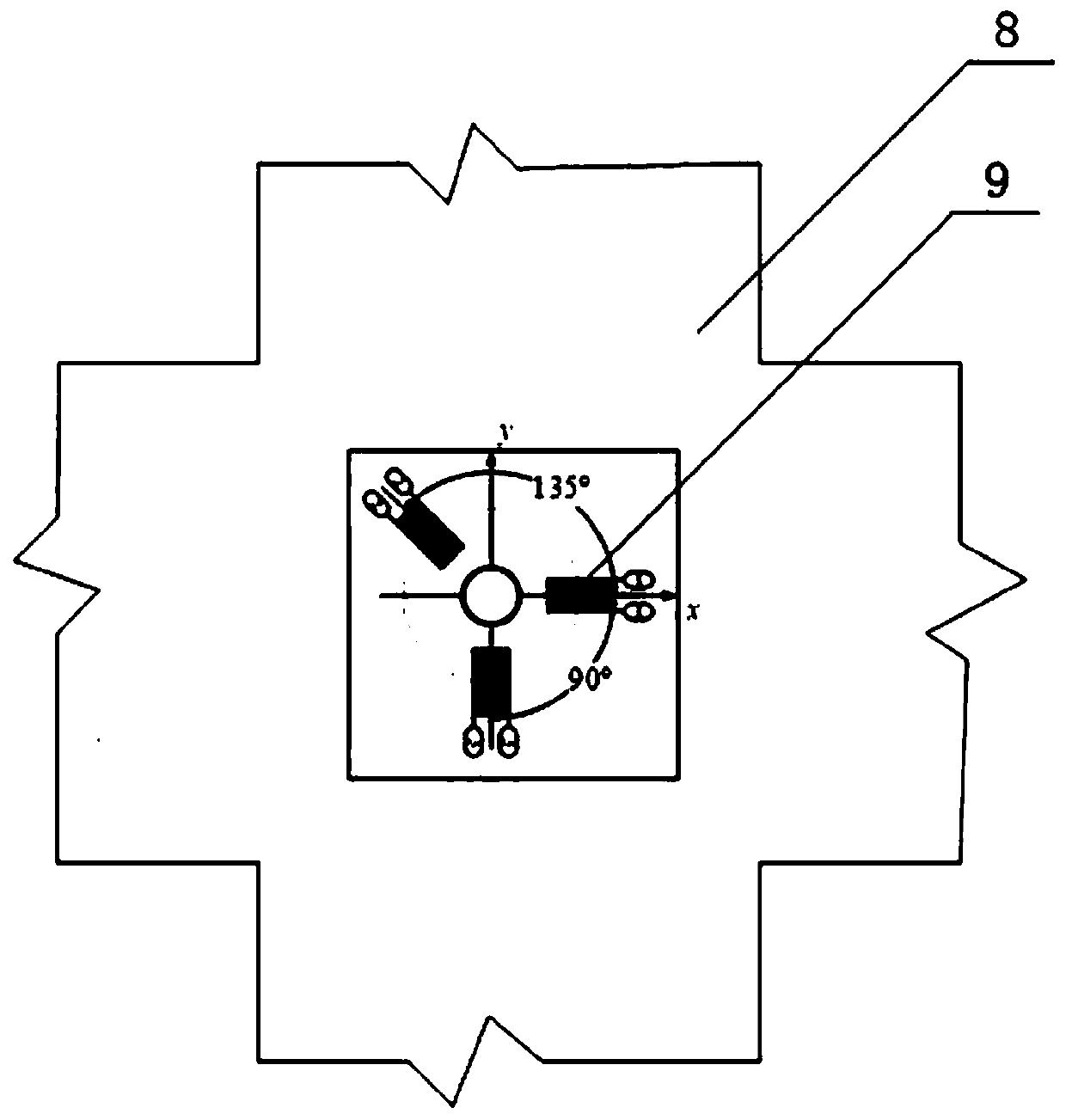 Two-dimensional pre-stressing applying device and working method thereof