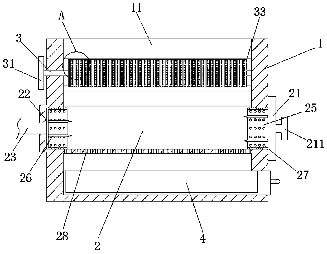 Infusion tube waste liquid extrusion batch treatment device for medical injection