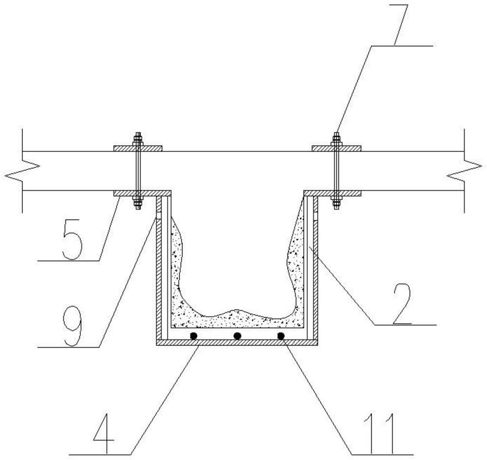 Concrete beam repairing structure and repairing method applicable to same