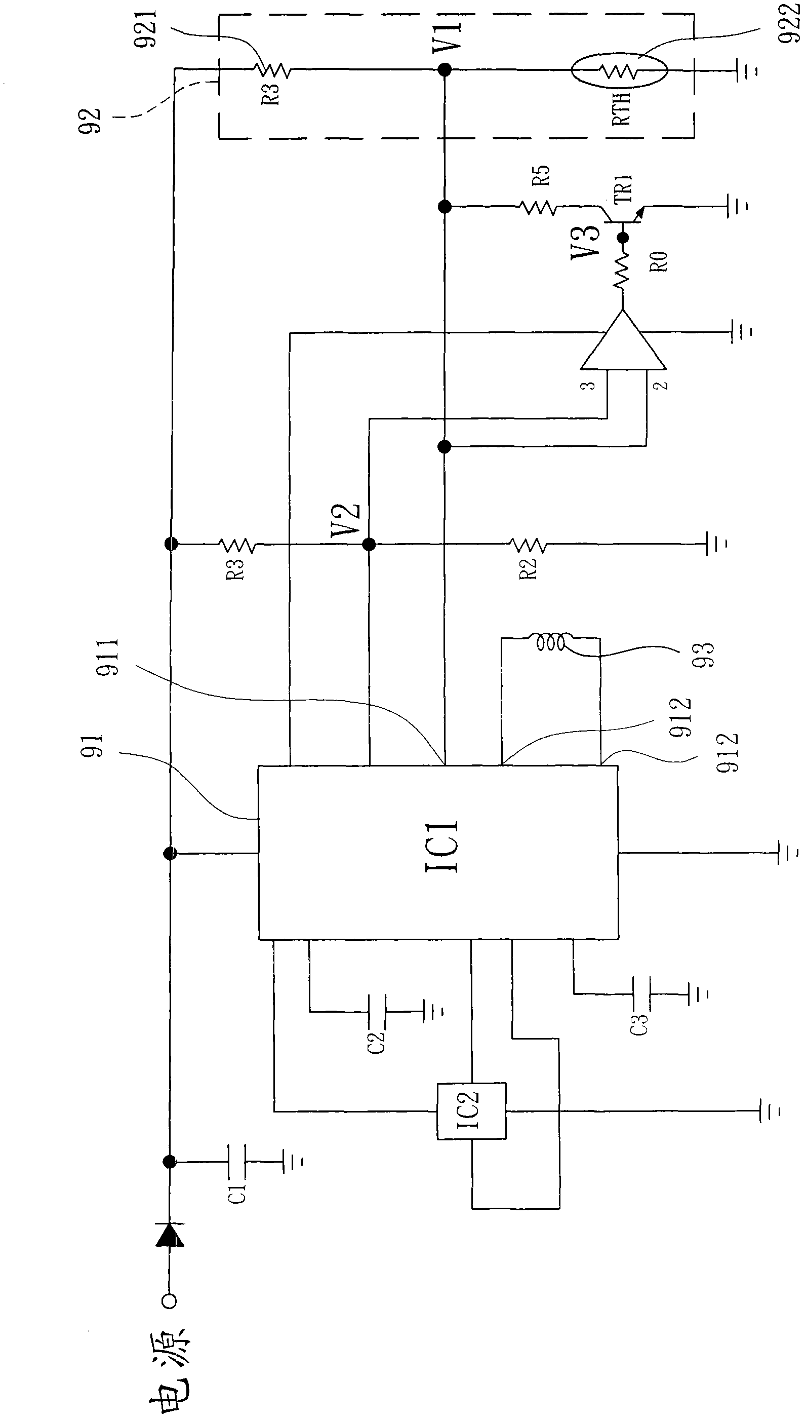 Fan rotating speed control circuit