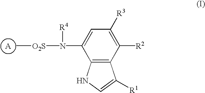 Sulfonamide-containing indole compounds