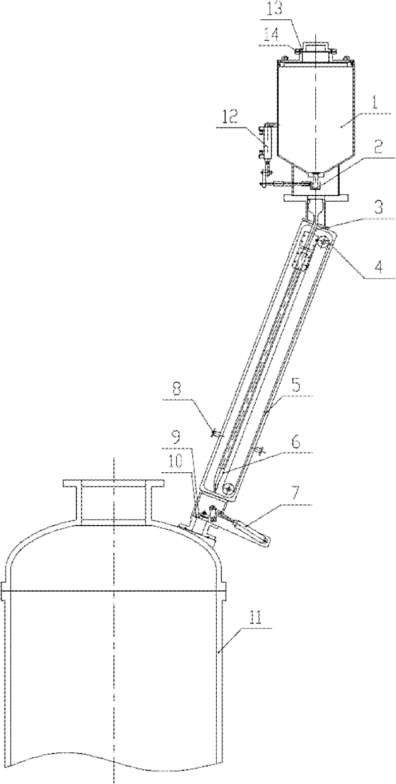 External continuous feeding mechanism for monocrystal furnace