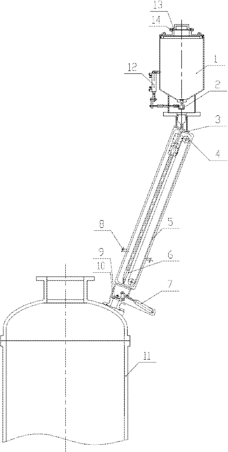External continuous feeding mechanism for monocrystal furnace