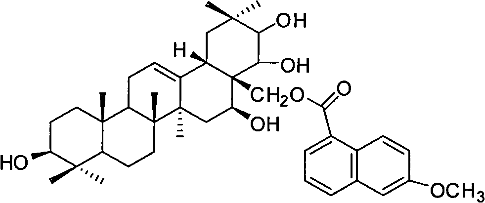 Tea saponin derivative with anti-inflammatory analgesic efficacy, preparation method and application thereof