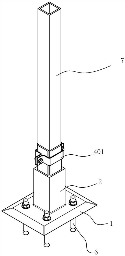 Steel pipe mounting base and mounting method