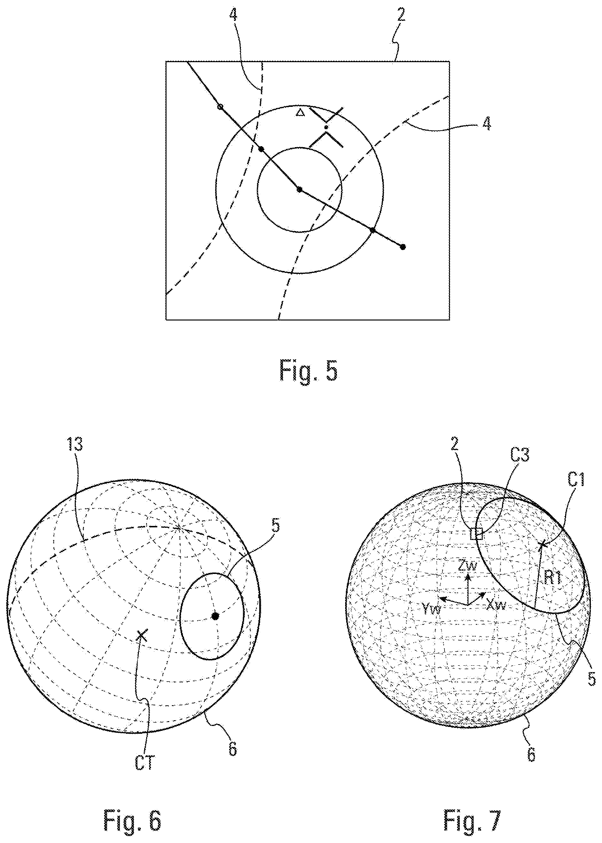 Method and system for generating a display comprising a curve representative of a circular limit on a terrestrial surface