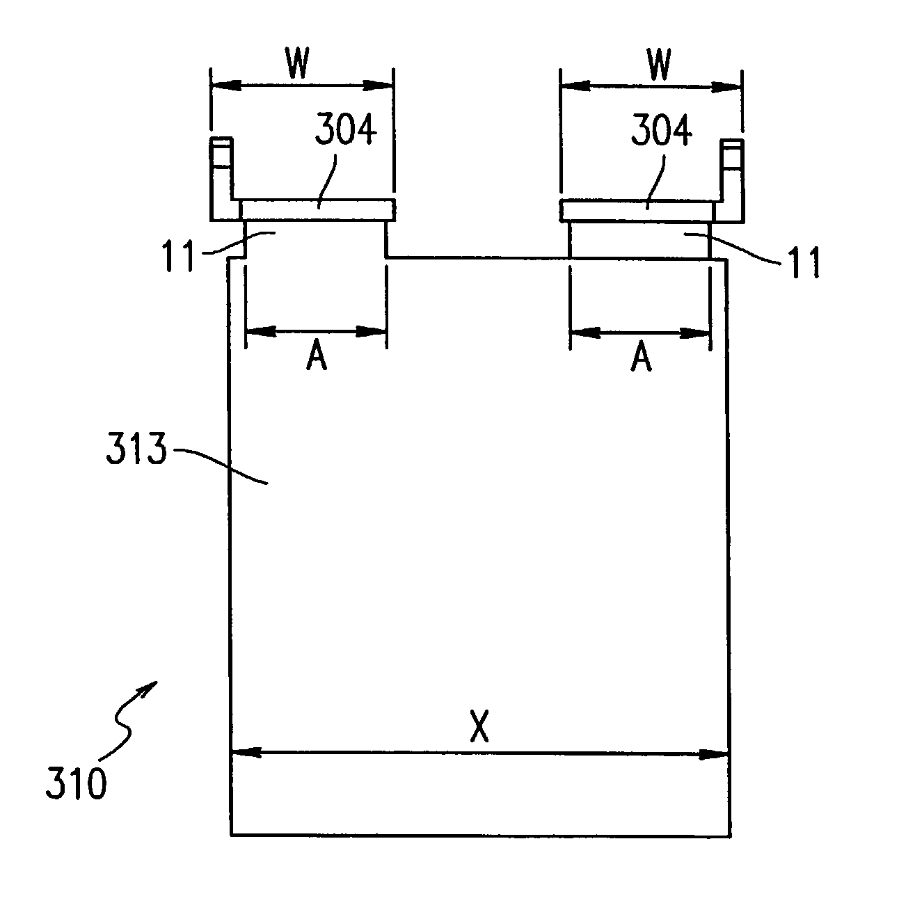 Battery with proportional collectors, straps, and plates