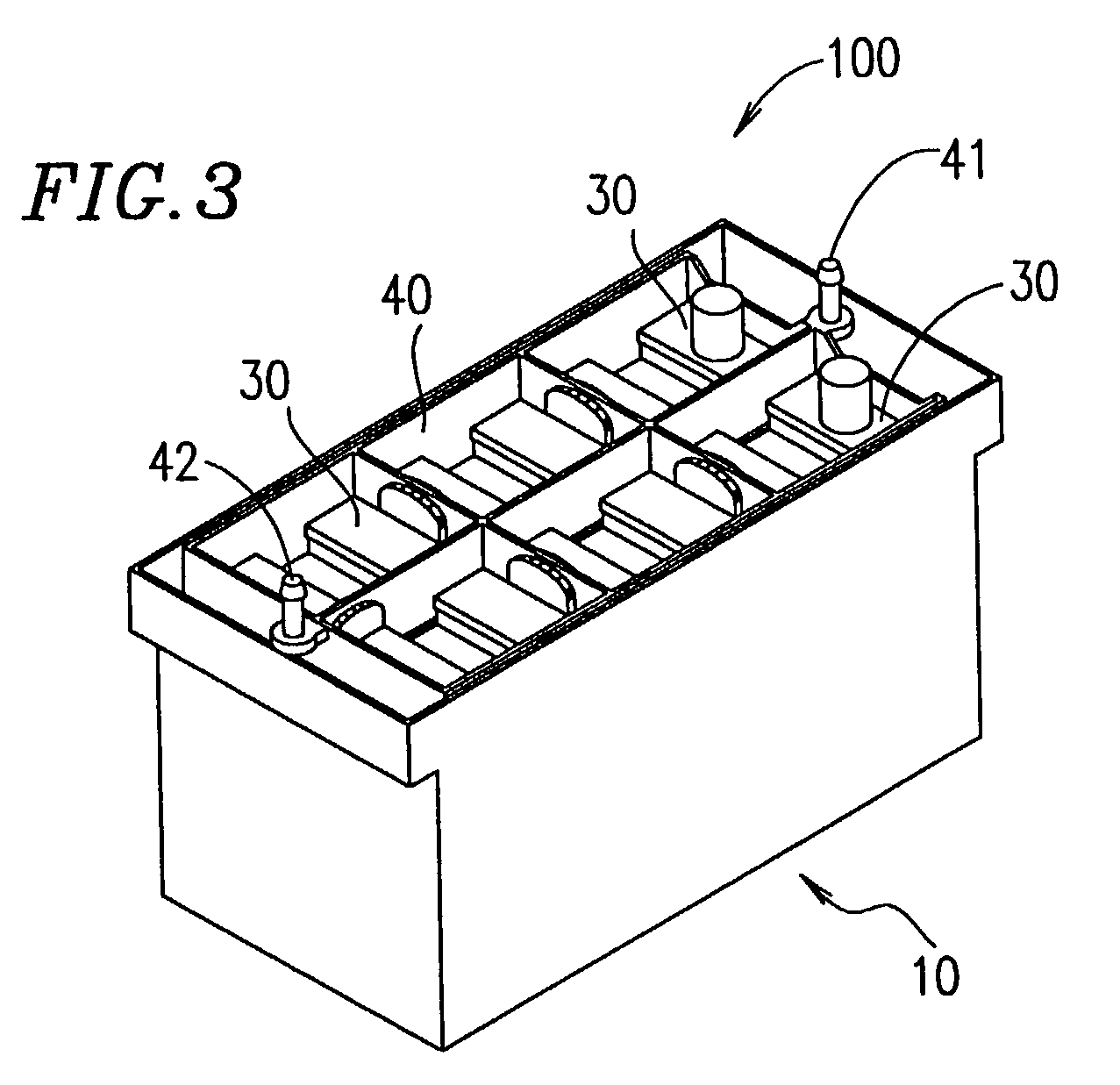 Battery with proportional collectors, straps, and plates