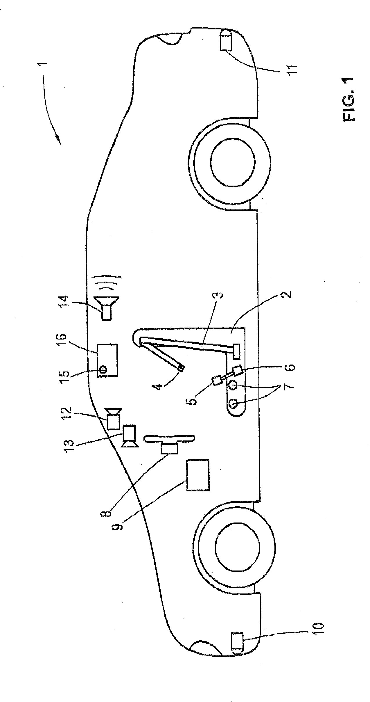 Motor vehicle with several active or passive safety devices