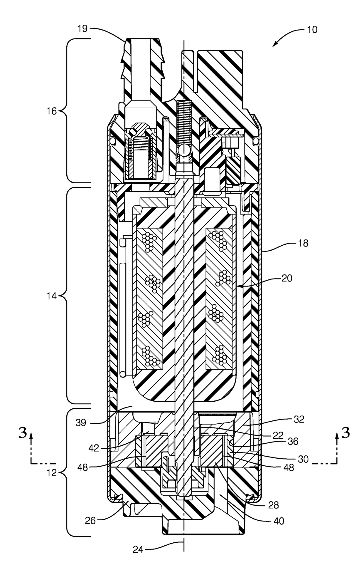 Fluid Pump with Rotating Pumping Element Wear Reduction