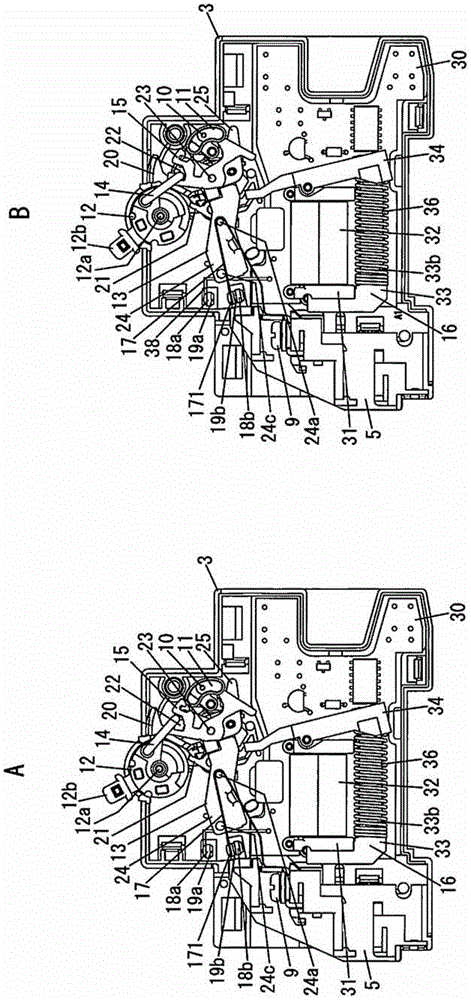 External tripping device for circuit breakers