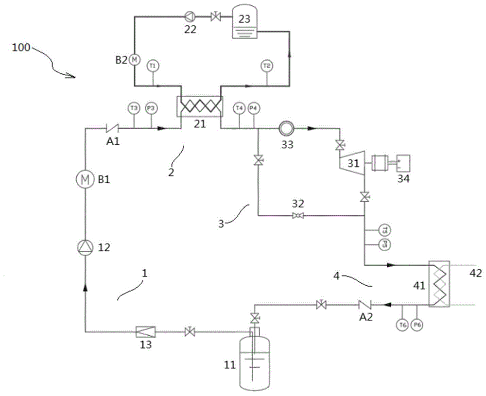 Organic Rankine cycle system experimental device