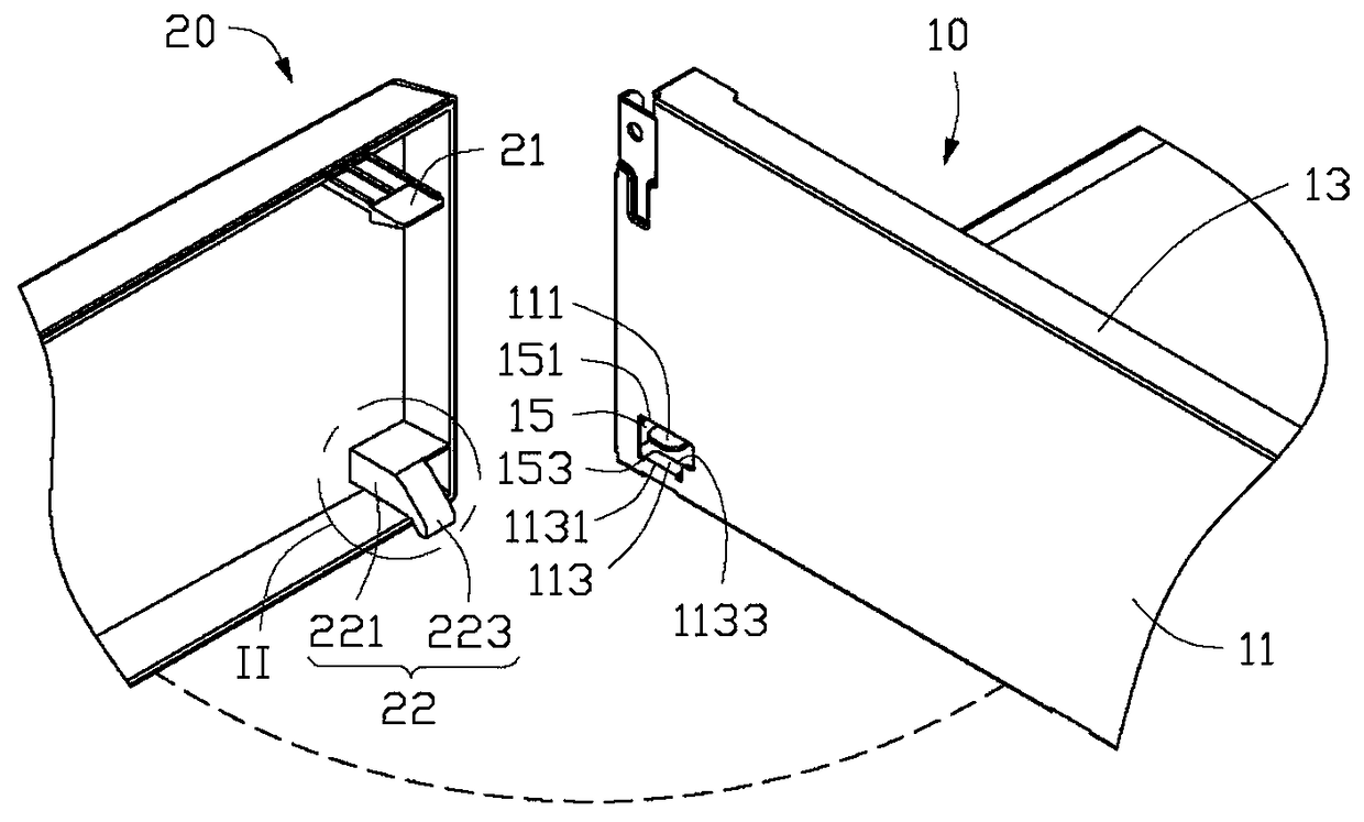 Panel engaging device and housing