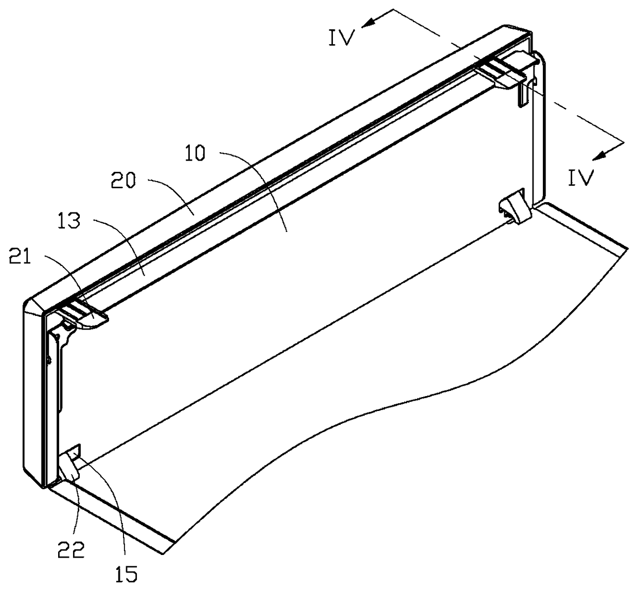 Panel engaging device and housing