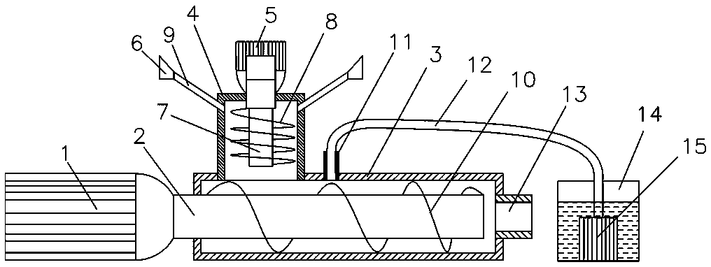 Mixing and agitating device for raw material for producing tunnel brick