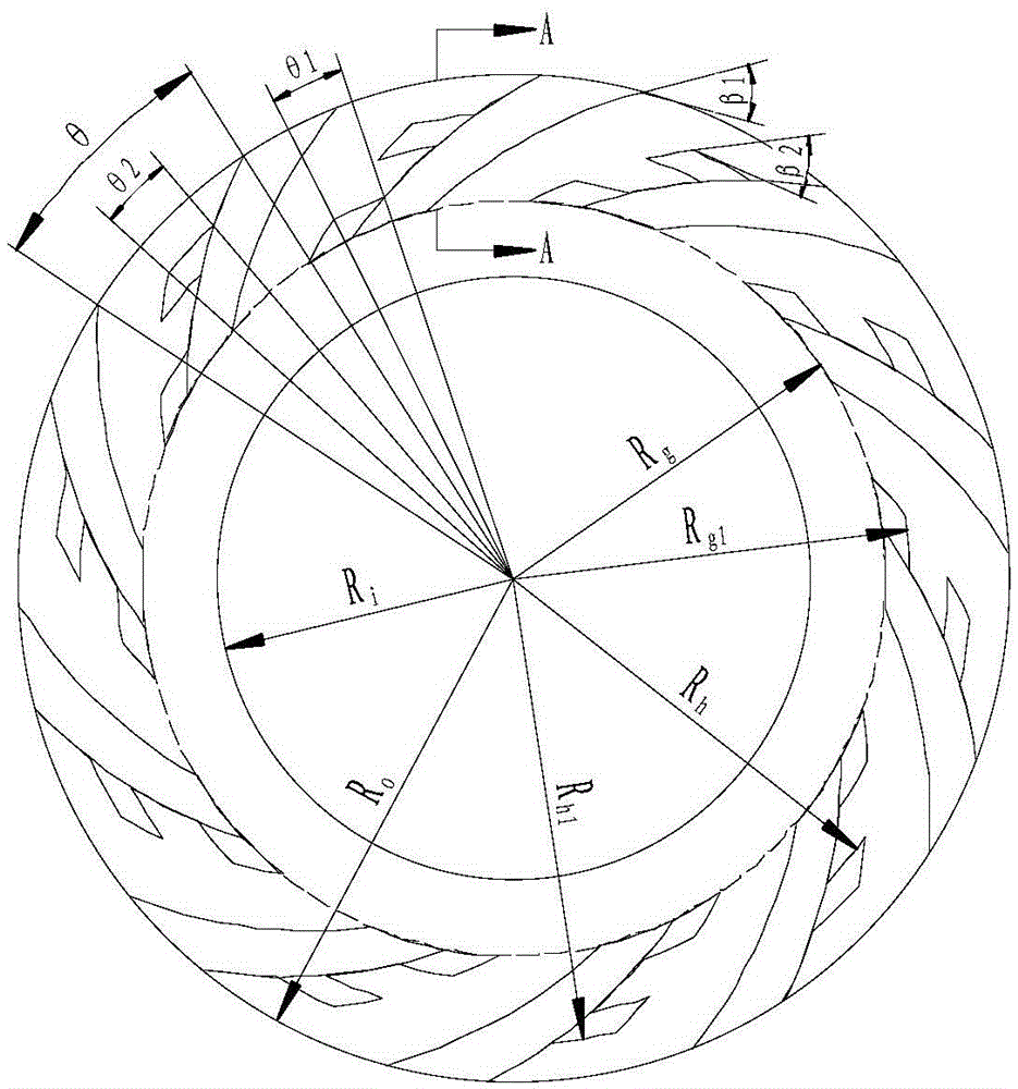 Mechanical seal structure of radial split groove end face with imitation bird wing fin groove