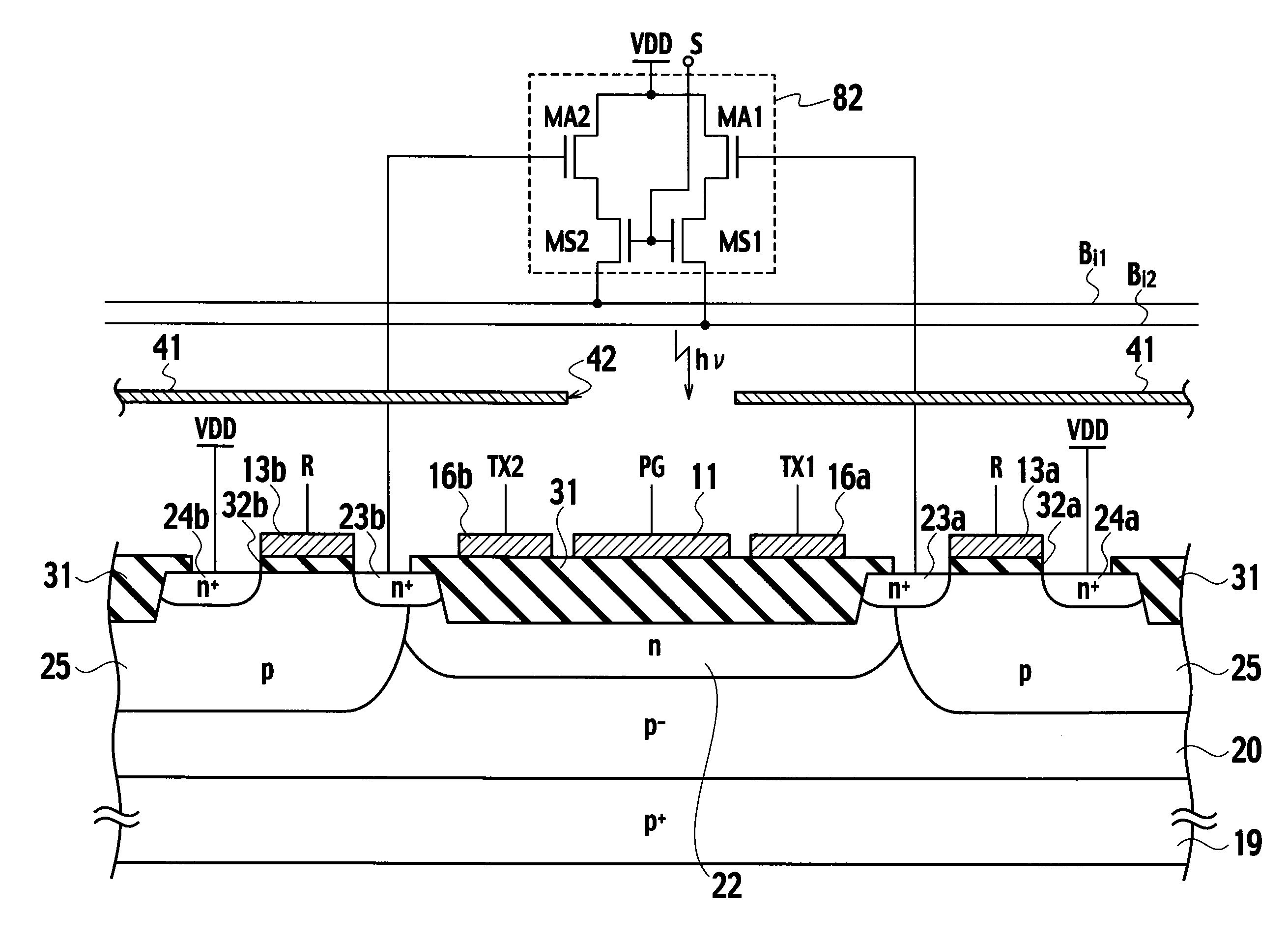 Semiconductor range-finding element and solid-state imaging device