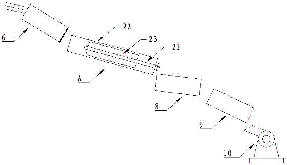 Straight-barrel straight-paddle type mulberry twig peeling device