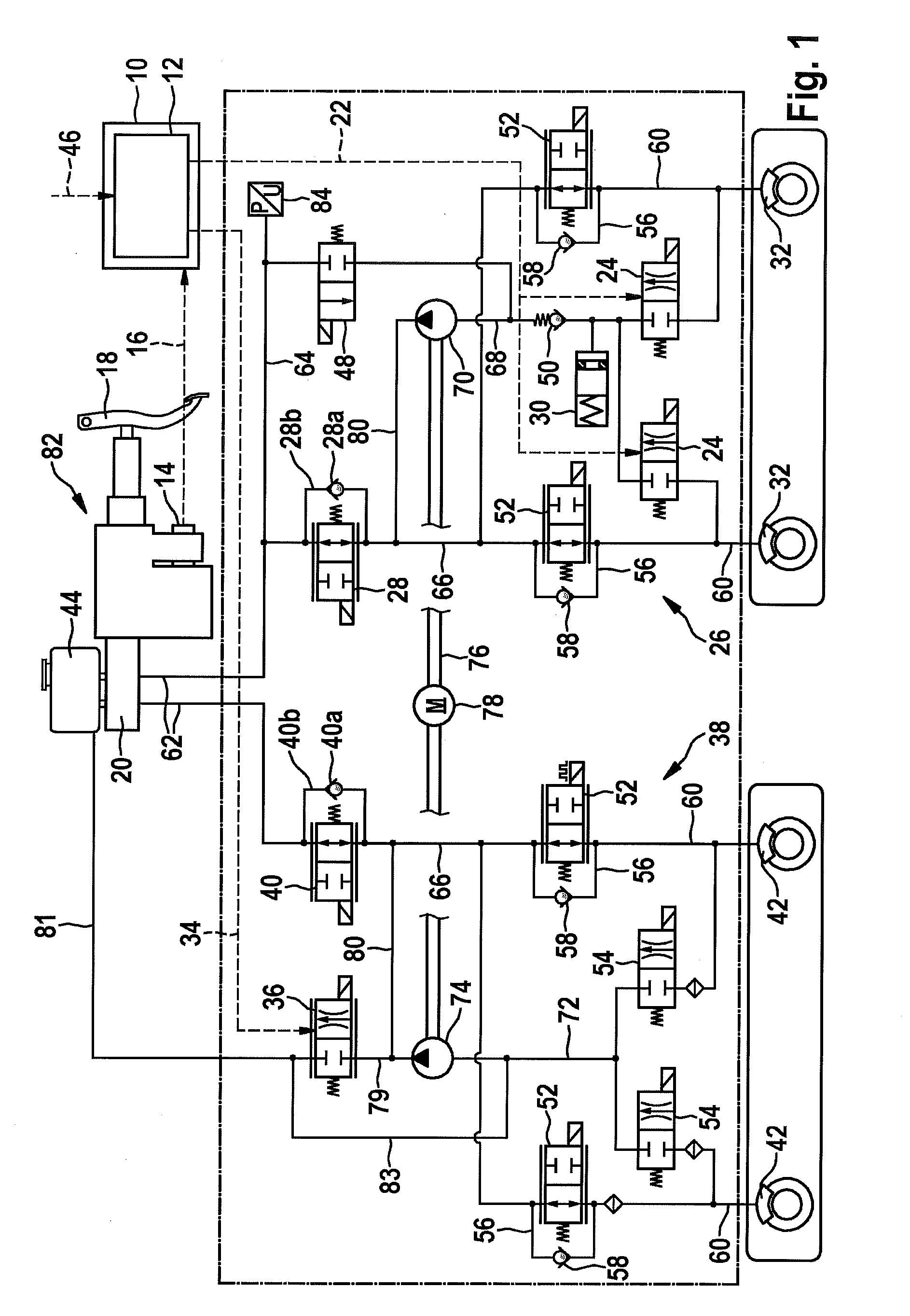 Control device for a hydraulic braking system of a vehicle, hydraulic braking system for a vehicle, and method for operating a hydraulic braking system of a vehicle