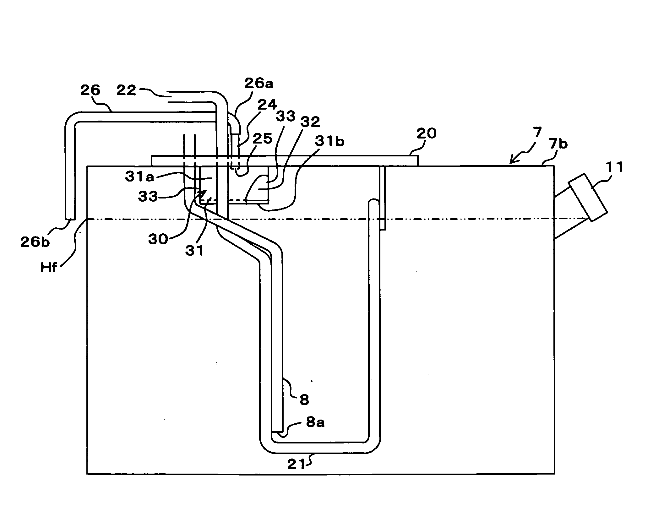 Liquid tank, breather device, and exhaust gas purification device for engine