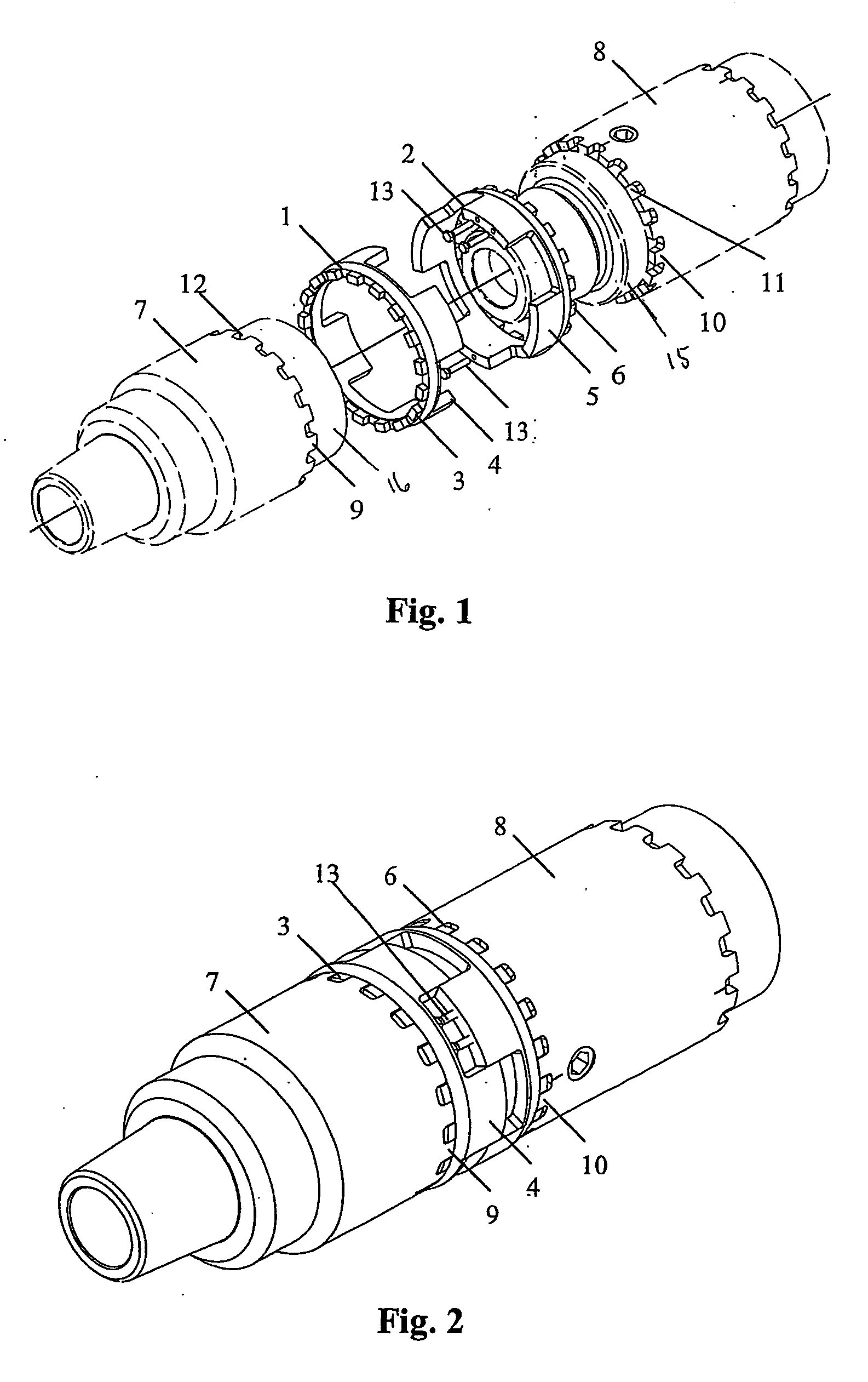 Locking device for built pipe connections