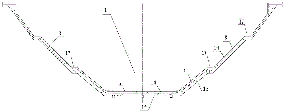 Plunge pool structure used for high arch dam, narrow canyon and large-flow flood discharge hole