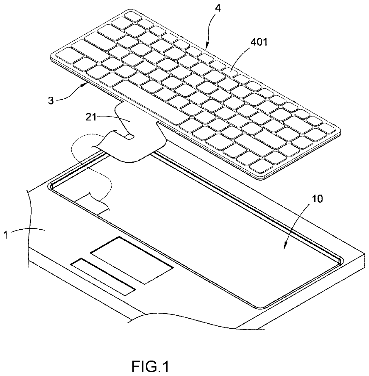 Waterproof keyboard structure and assembly method thereof