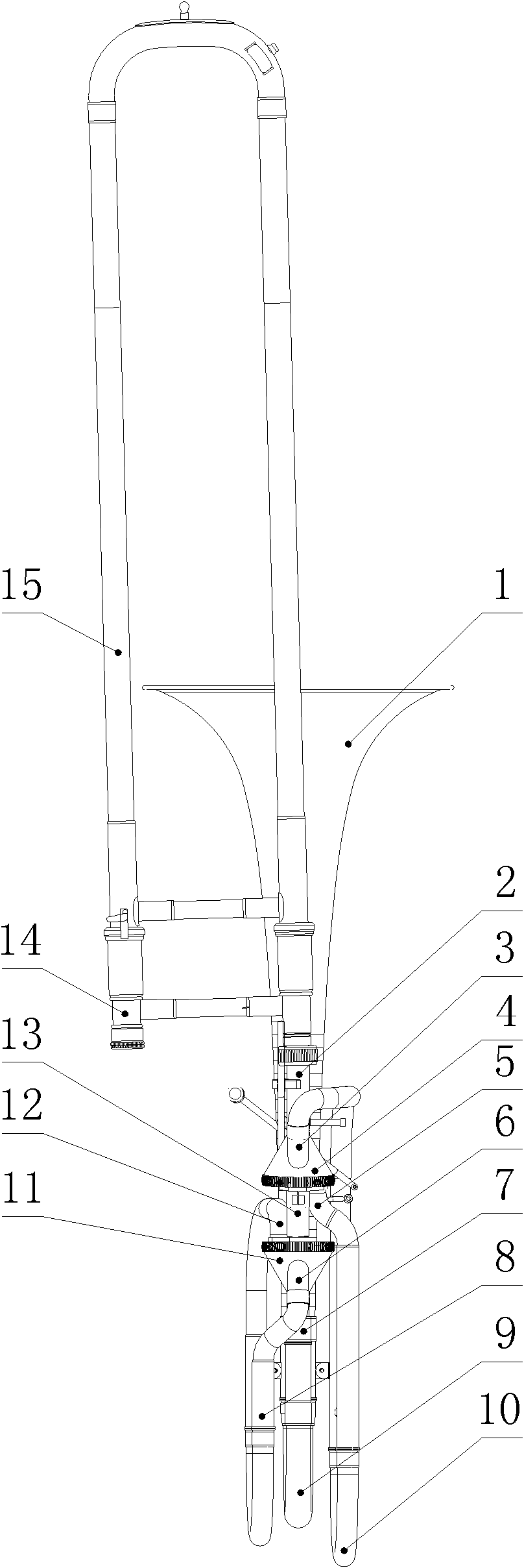 Tone-changing trombone with four tones