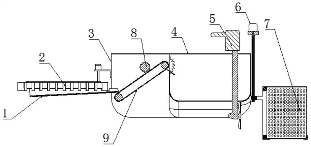 A water surface garbage cleaning ship