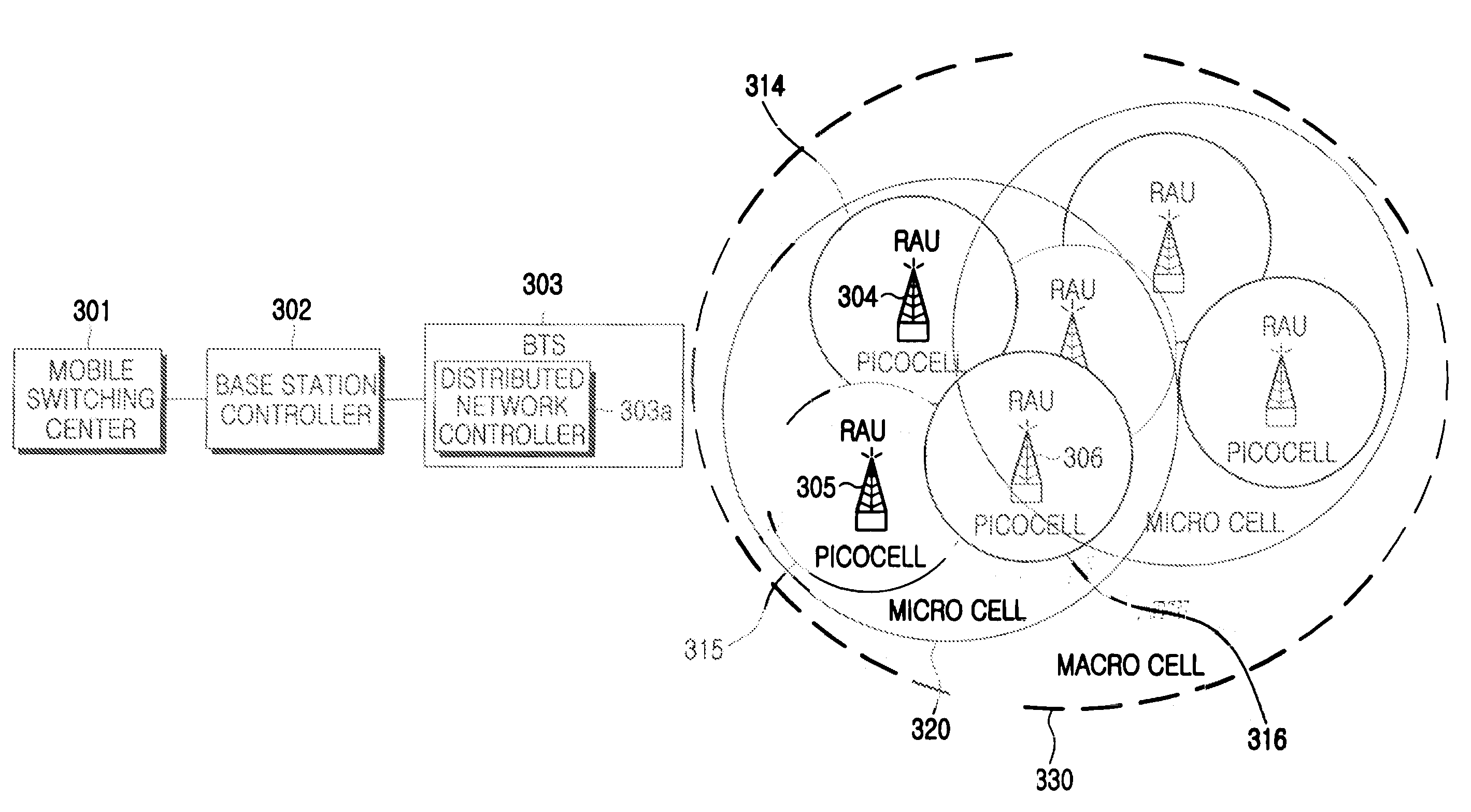 Method for controlling handoff in optical distributed network system using multi input multi output