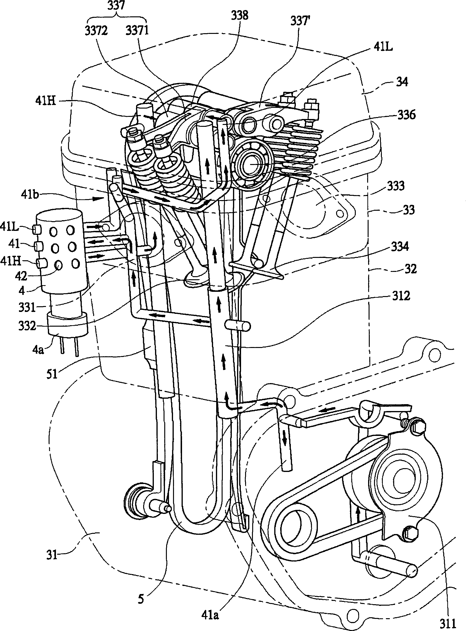 Configuration structure of variable valve lift mechanism and oil controlled valve of engine