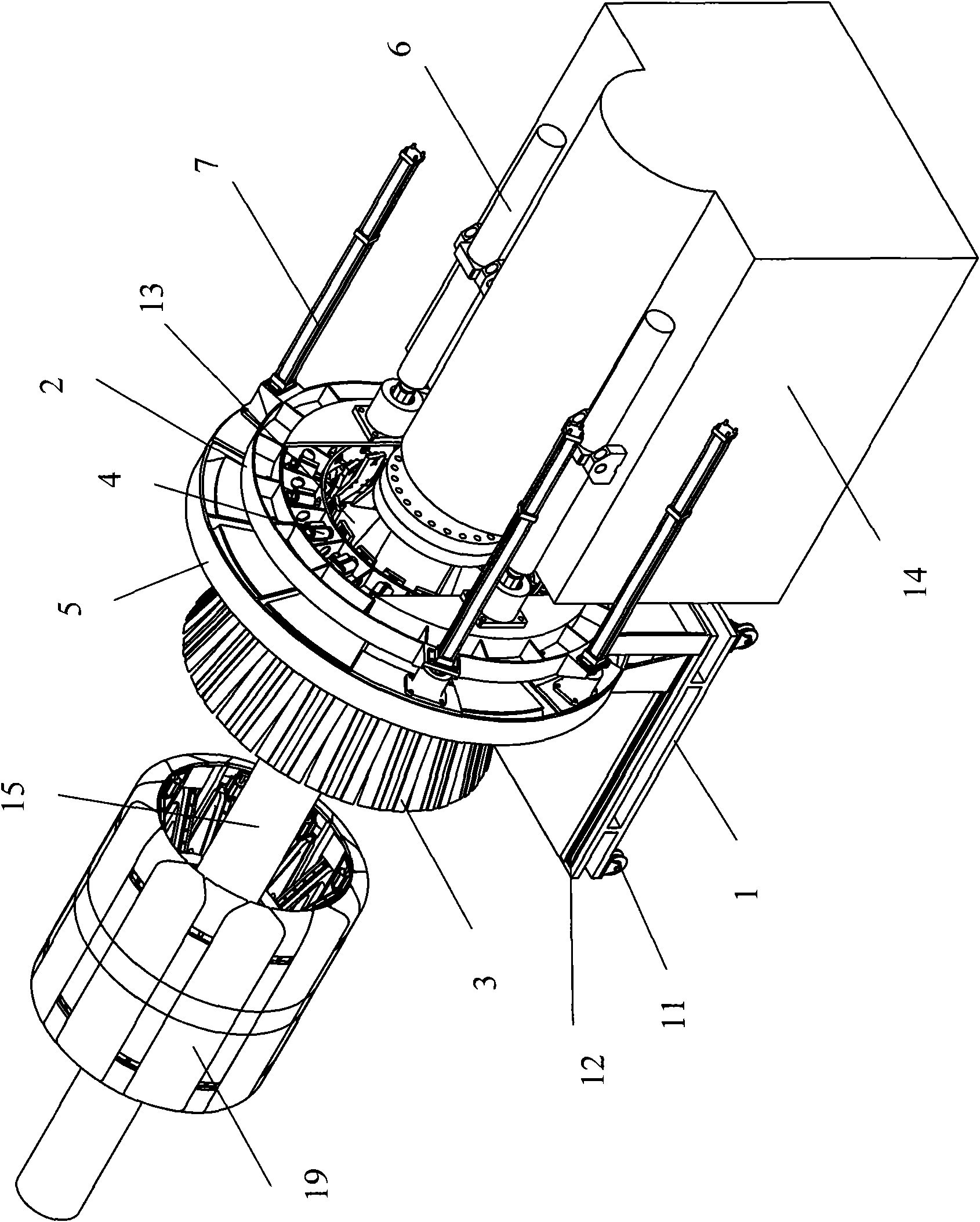 Finger-shaped turning down device for tyre molding machine