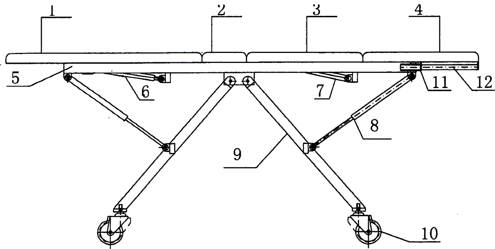 A foldable ship type stretcher cart suitable for various elevators