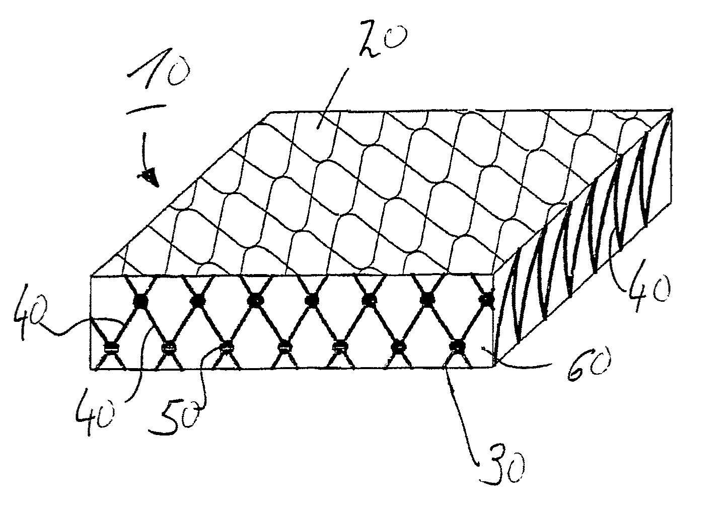 Knitted spacer fabric and method for the production thereof