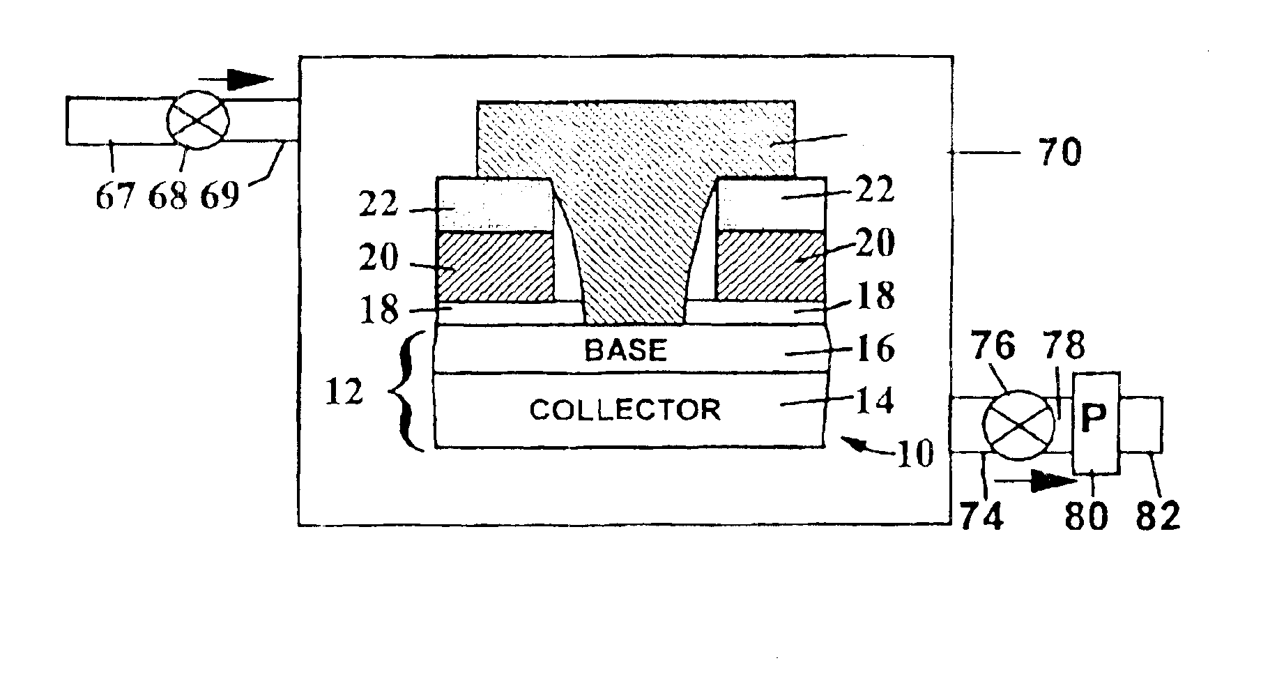 Low defect pre-emitter and pre-base oxide etch for bipolar transistors and related tooling