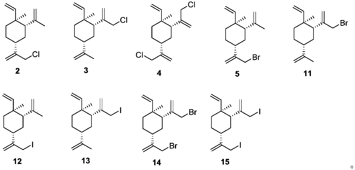 Beta-elemene halide and preparation method therefor
