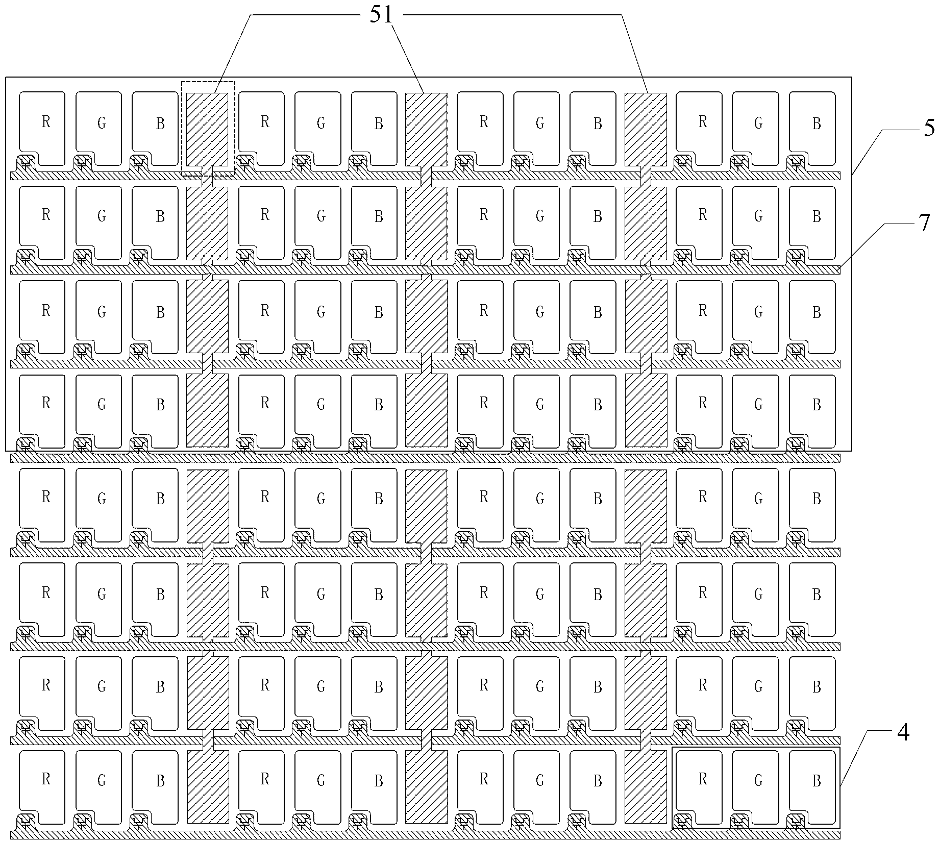 Capacitance-type embedded touch screen and display device