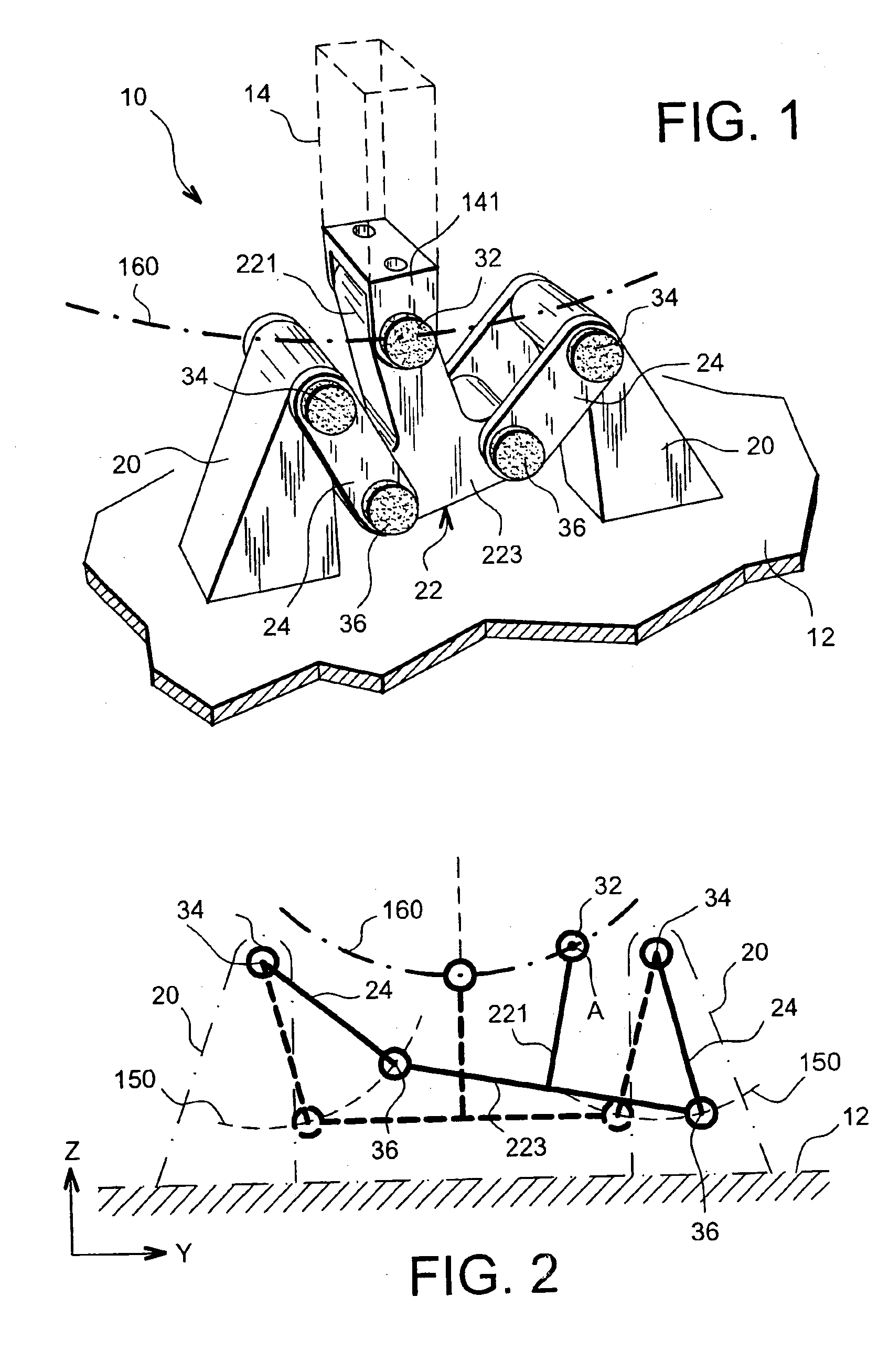 Device and system for filtering vibrational movements of a passenger support, and passenger support equipped with such a system