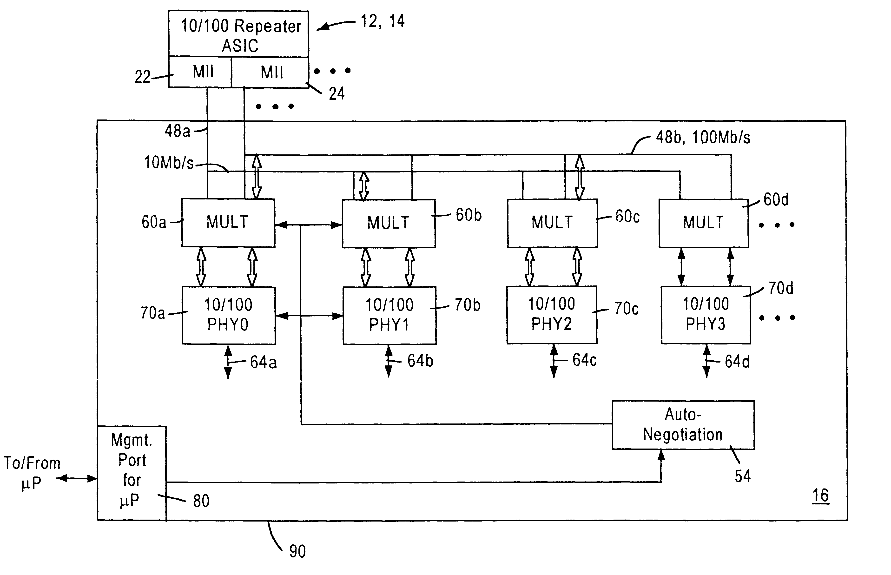 Network transceiver for steering network data to selected paths based on determined link speeds