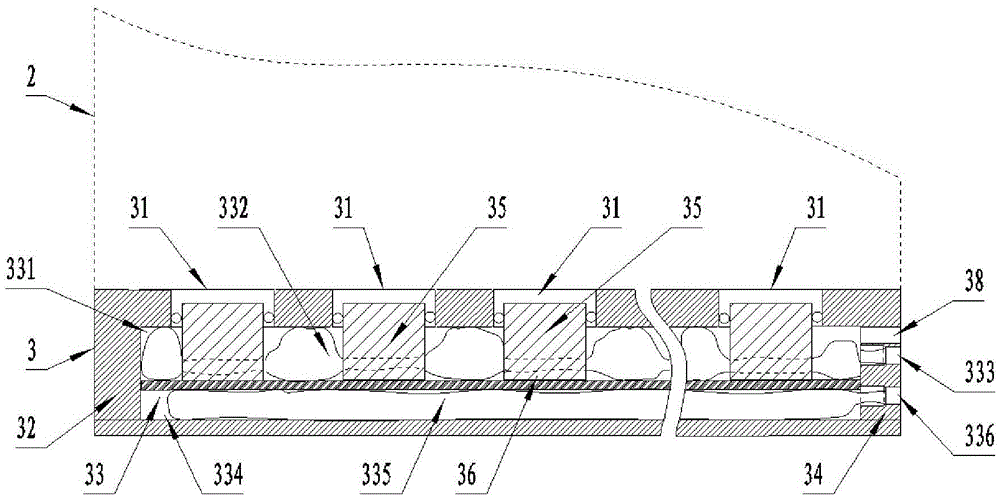 Large-scale physical model of fluid displacement and saturation device and its displacement experimental system