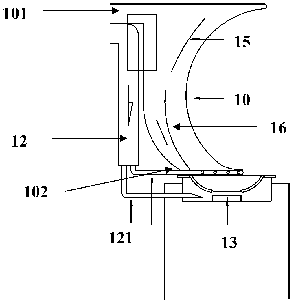 Low-noise oil smoke extracting device capable of balancing air flow and oil stain cleaning method