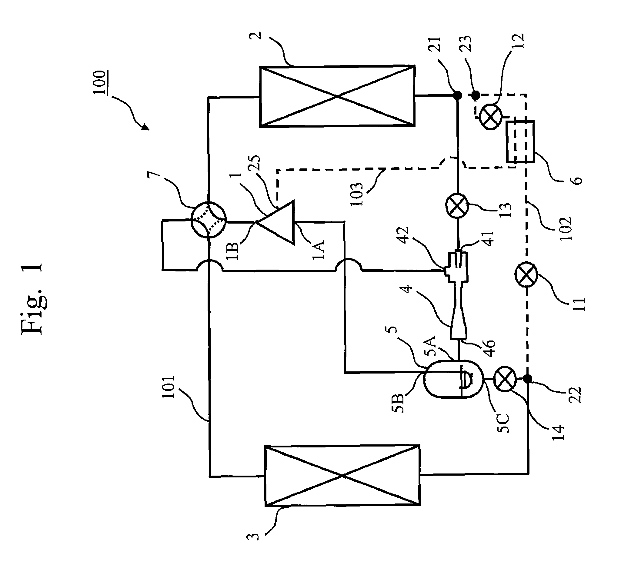 Heat pump apparatus with ejector cycle