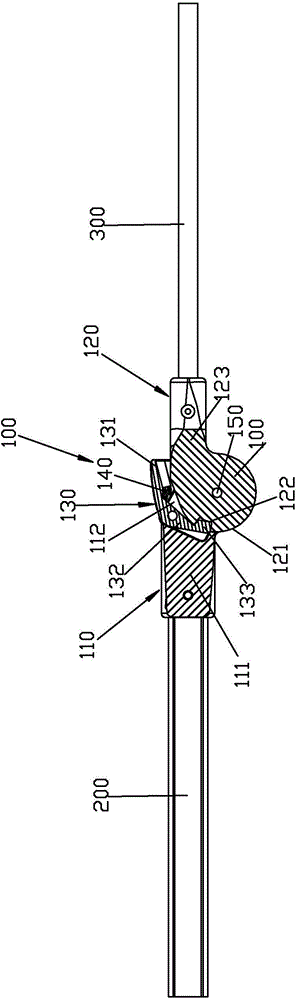 Rotary connection joint with stop control device and folding lever set