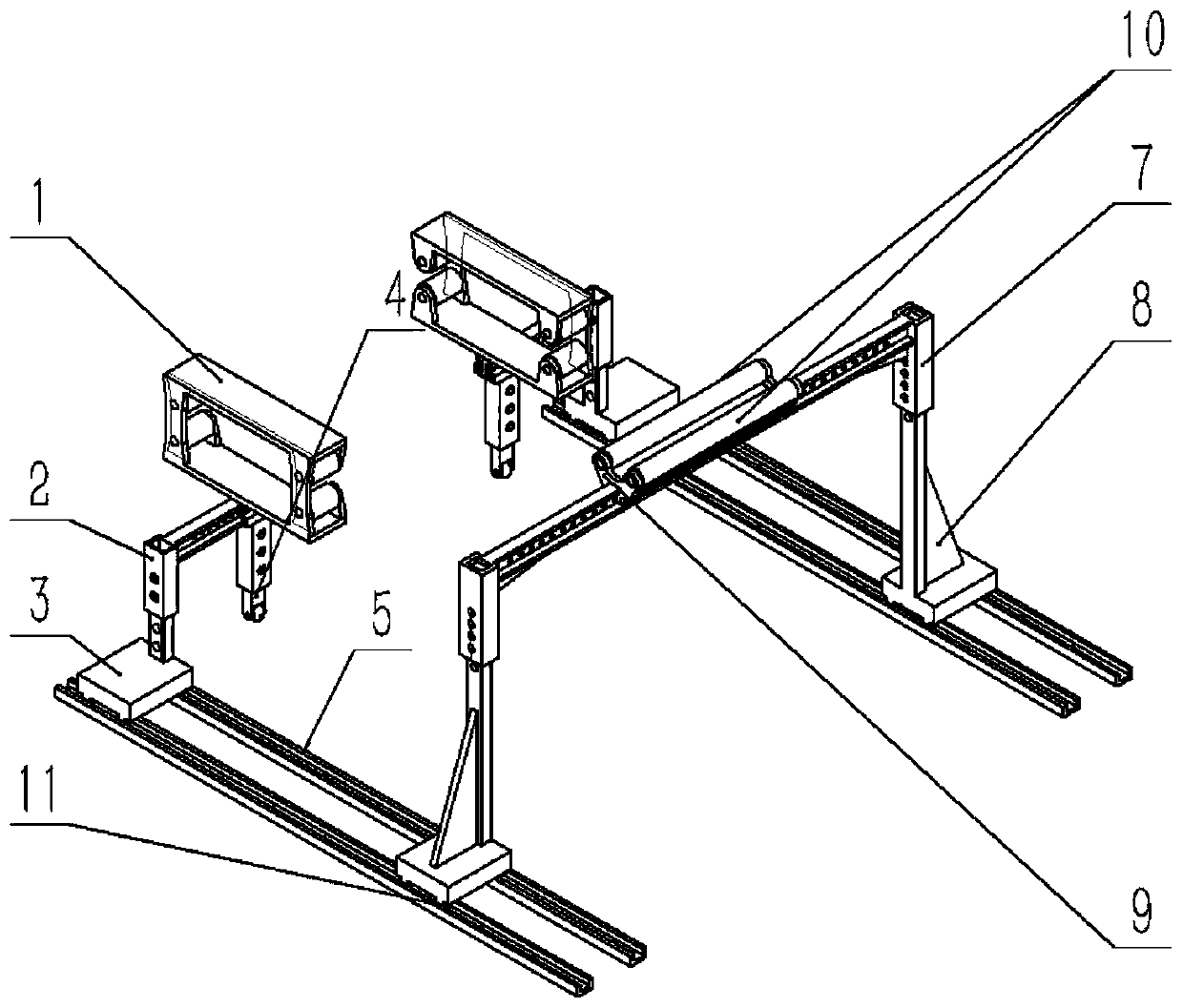A supporting device for a plate rolling machine