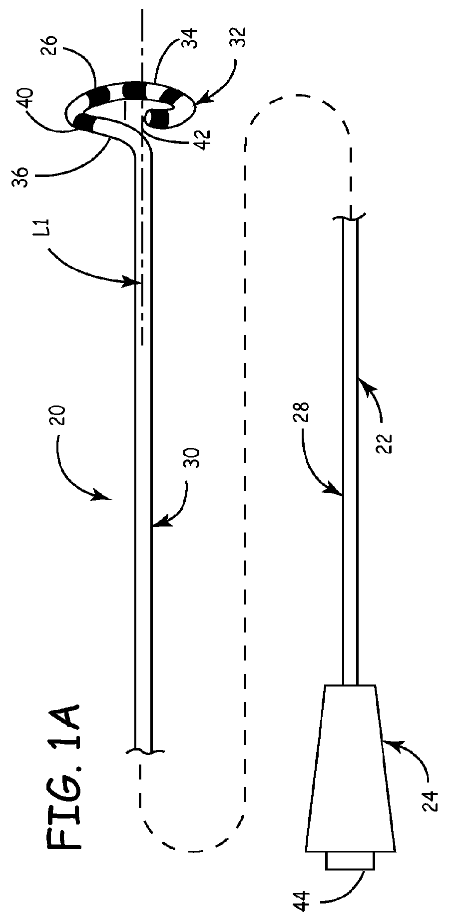 Ablation catheter assembly with radially decreasing helix and method of use