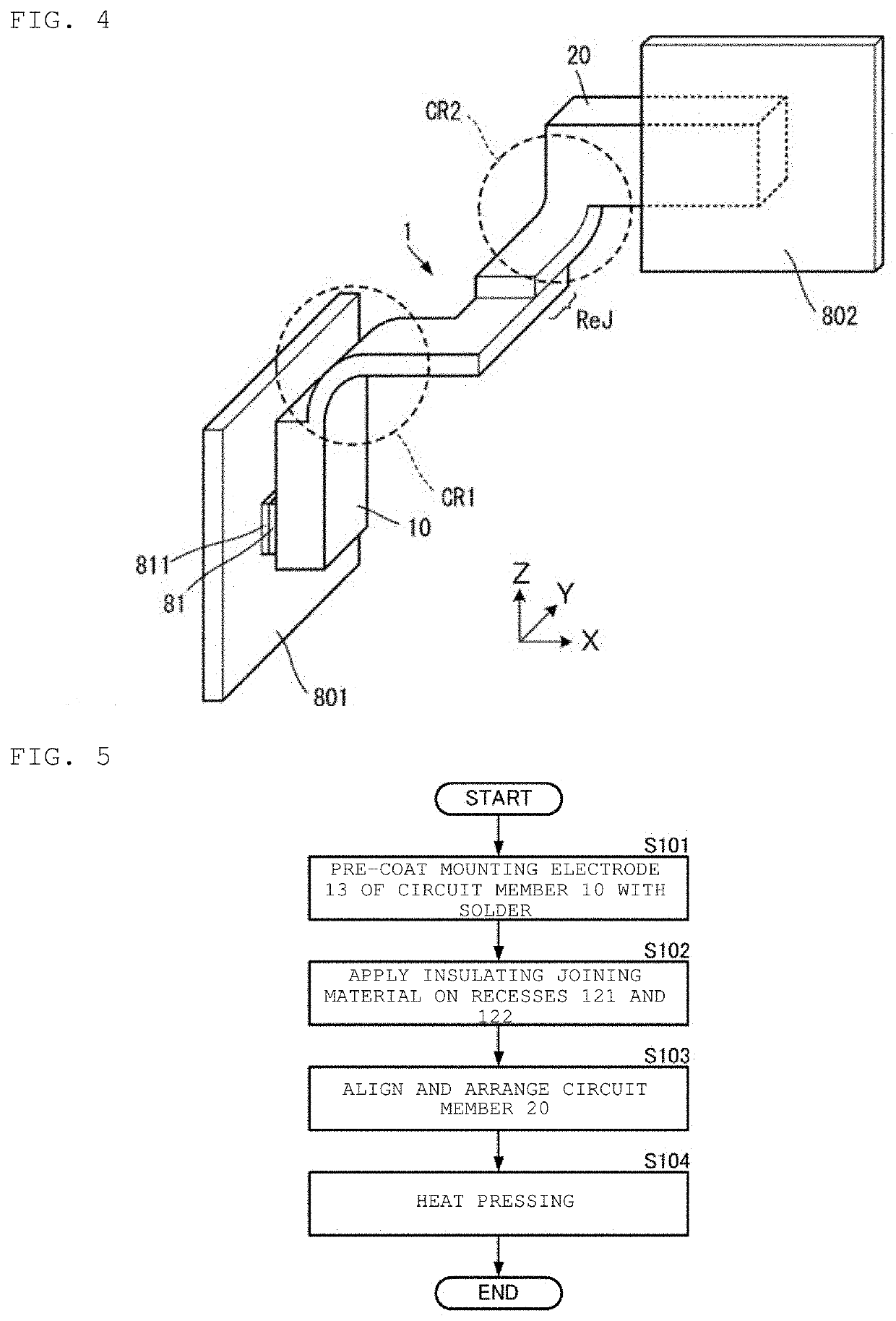 Circuit member joint structure and circuit member joining method