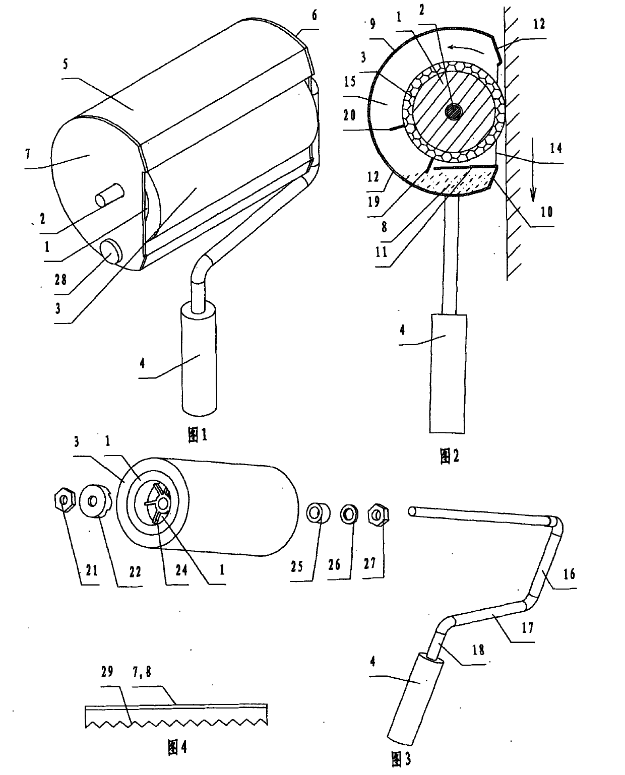 Roller-type dust collection blackboard brush and working method thereof